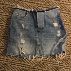 Distressed Denim Kids Skirt